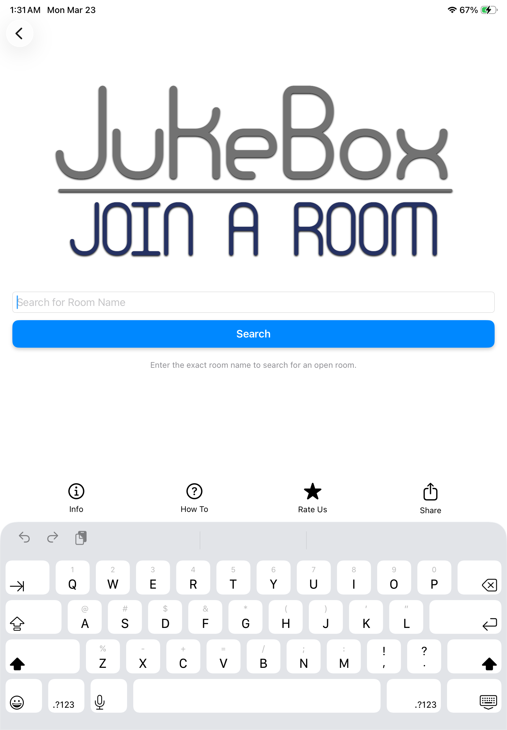 Join Room search screen
